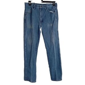 Rustler Jeans Men 34x32 Blue Denim Med Wash High Rise Western Cowboy Ranch Rodeo